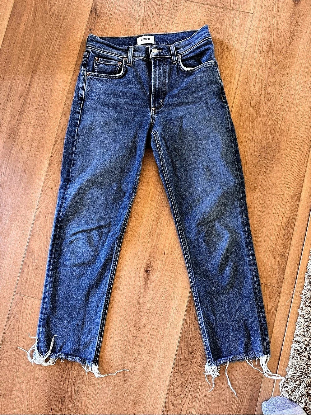 AGOLDE Kye Mid-Rise Straight Crop jeans in Mirage